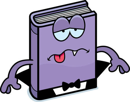 A cartoon illustration of a horror novel looking sick.のイラスト素材