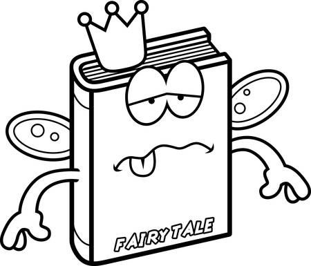 A cartoon illustration of a fairy tale looking sick.のイラスト素材