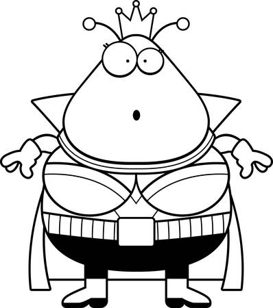 A cartoon illustration of a Martian queen looking surprised.のイラスト素材