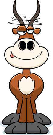 A cartoon illustration of an antelope looking drunk.のイラスト素材