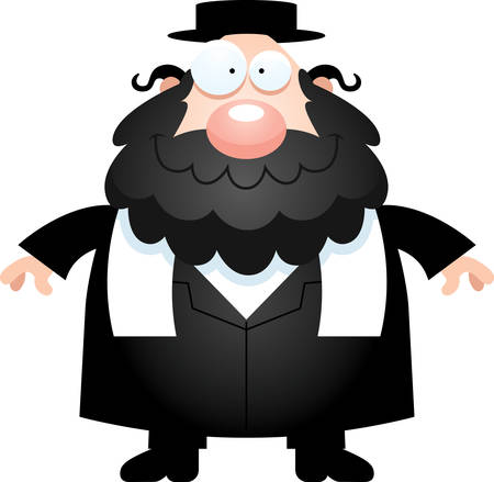 A cartoon illustration of a rabbi looking happy.のイラスト素材