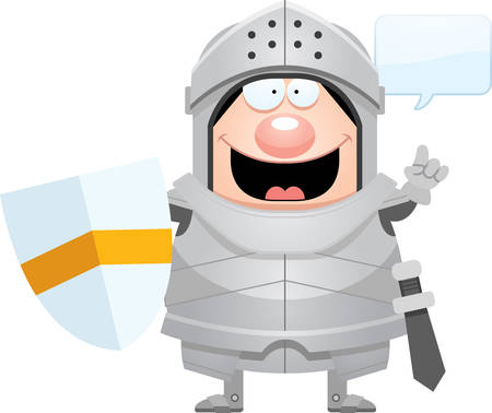 A cartoon illustration of a knight talking.のイラスト素材