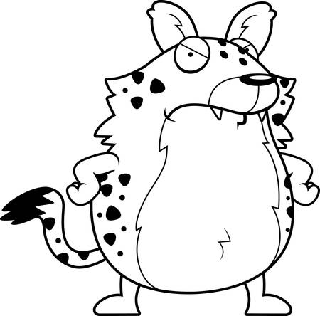 A cartoon hyena with an angry expression.のイラスト素材