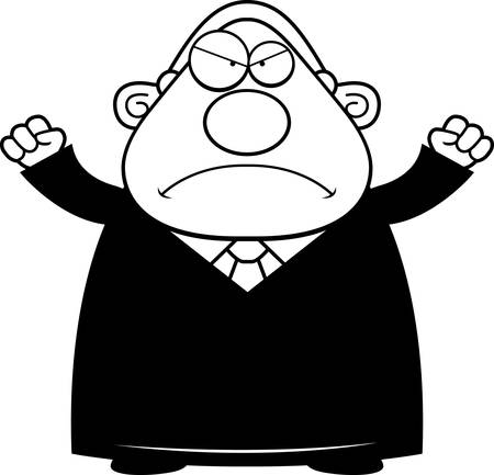 A cartoon illustration of a judge looking angry.のイラスト素材