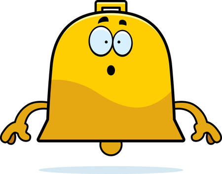 A cartoon illustration of a bell looking surprised.のイラスト素材