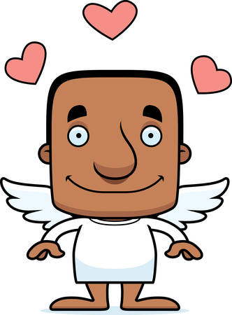 A cartoon cupid man smiling.のイラスト素材