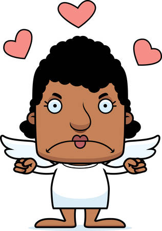 A cartoon cupid woman looking angry.のイラスト素材
