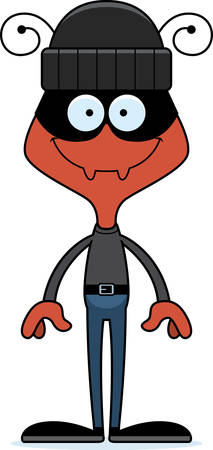 A cartoon thief ant smiling.のイラスト素材