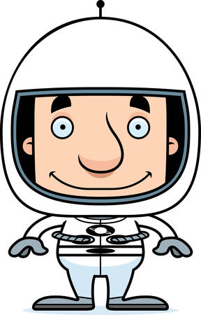 Illustration pour A cartoon astronaut man smiling. - image libre de droit