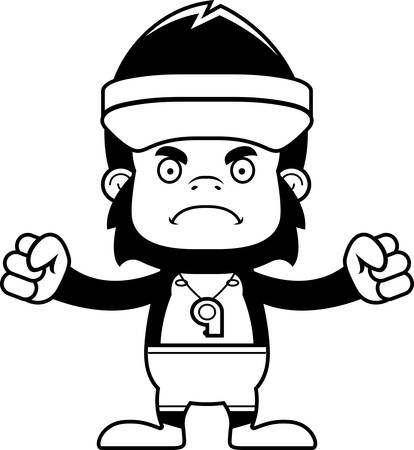 A cartoon lifeguard gorilla looking angry.のイラスト素材