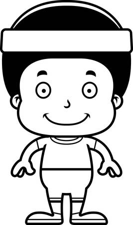 A cartoon fitness boy smiling.のイラスト素材