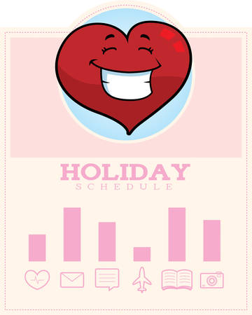 A cartoon illustration of a heart in a Valentine's Day themed graphic.のイラスト素材
