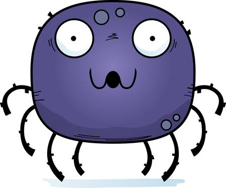 A cartoon illustration of a spider looking surprised.のイラスト素材