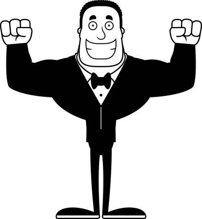 A cartoon groom smiling.のイラスト素材