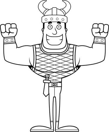 A cartoon Viking smiling.のイラスト素材