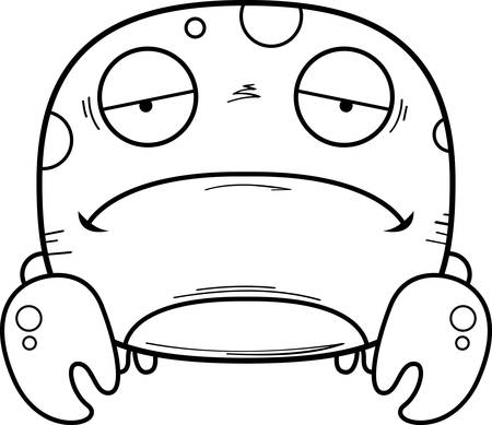 A cartoon illustration of a crab looking sad.のイラスト素材