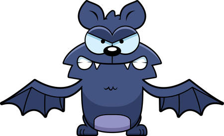 A cartoon illustration of a bat looking mad.のイラスト素材