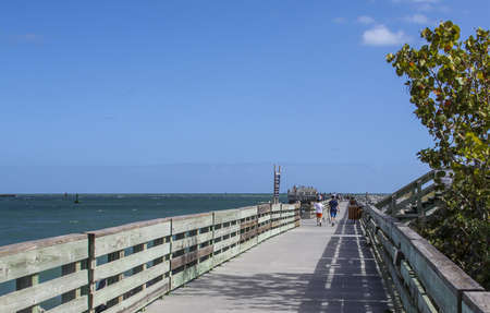 Jetty at a beach in Floridaの写真素材