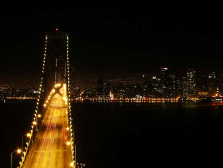 darkness over Oakland Bridgeの写真素材
