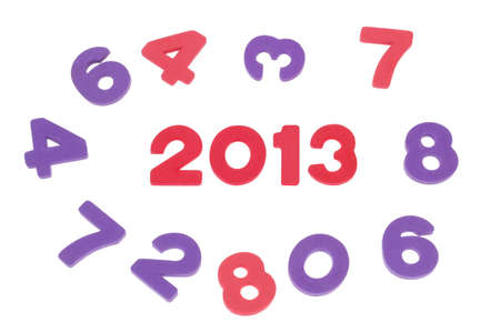 The year 2013 created on a white backgroundの写真素材