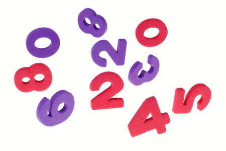 Numbers in the space on a white backgroundの写真素材