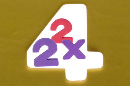 Numbers in the space on a white backgroundの写真素材