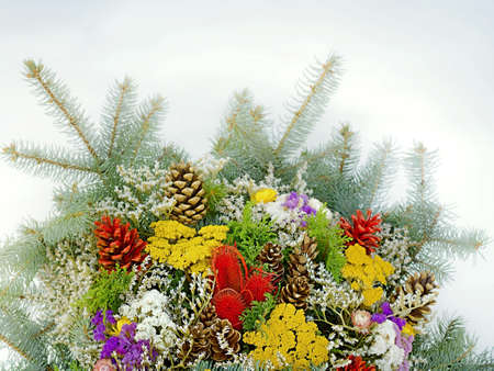 Bouquets of flowers and twigs created for Hallowmasの写真素材