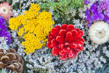 Bouquets of flowers and twigs created for Hallowmasの写真素材