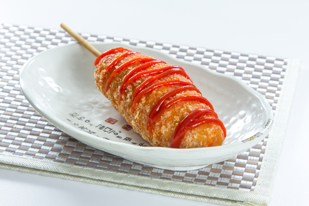 A photo of deep fried sausageの写真素材