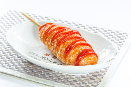 A photo of deep fried sausageの写真素材