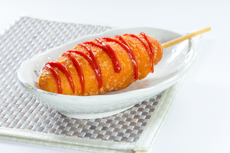 A photo of deep fried sausageの写真素材
