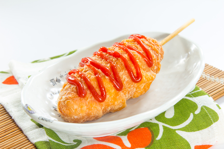 A photo of deep fried sausageの写真素材