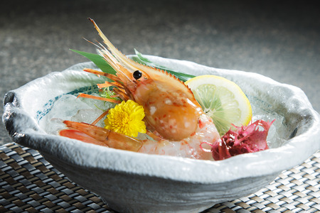 A cuisine photo of shrimp sashimiの写真素材