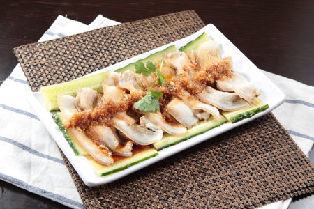 A cuisine photo of chili garlic pork