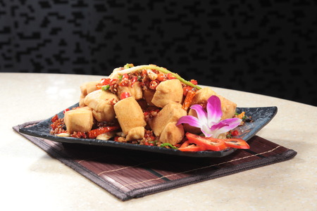 A cuisine photo of fried chili bean curdの写真素材