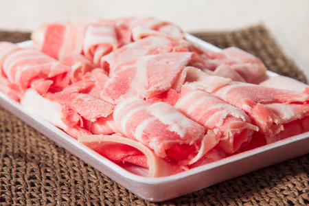 A cuisine photo of raw porkの写真素材