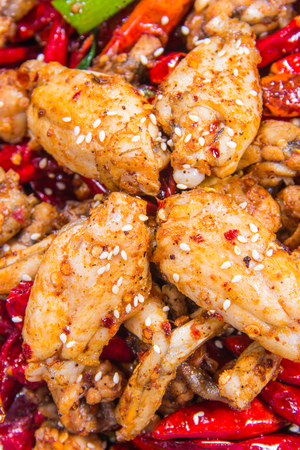 A cuisine photo of chili chickenの写真素材