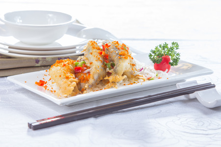 A cuisine photo of deep fried fishの写真素材