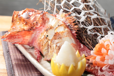 a cuisine photo of grilled fishの写真素材