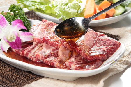 a cuisine photo of raw beefの写真素材