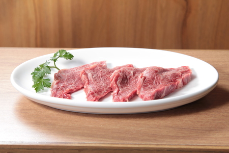 a cuisine photo of raw beefの写真素材