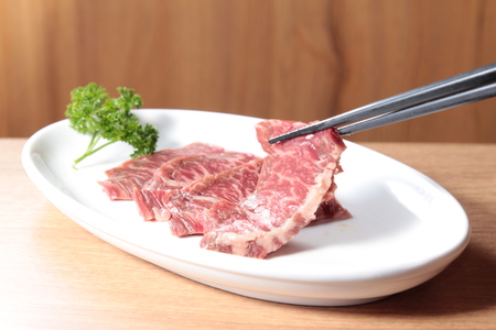 a cuisine photo of raw beefの写真素材