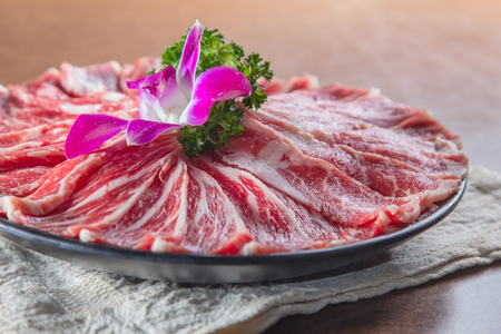 a cuisine photo of raw beefの写真素材