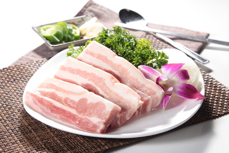 a cuisine photo of raw porkの写真素材
