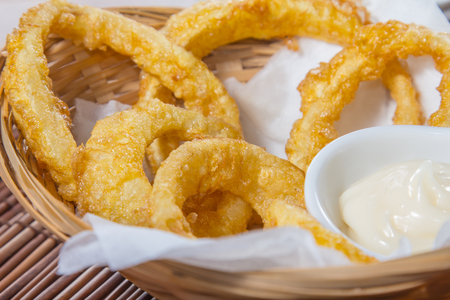 Tasty homemade appetizer in a basketの写真素材