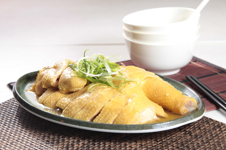a cuisine photo of steamed chickenの写真素材