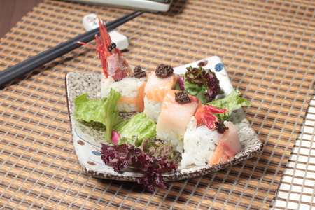 a cuisine photo of sushi rollの写真素材