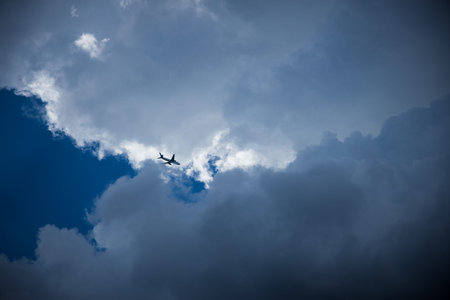 Deep blue sky with stratocumulus clouds