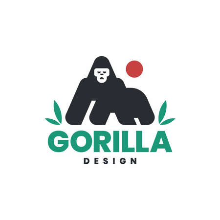 Gorilla modern logo design icon vector.のイラスト素材