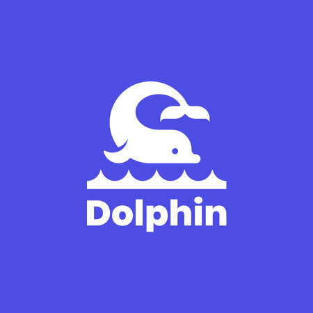 Dolphin modern logo design icon vector.のイラスト素材